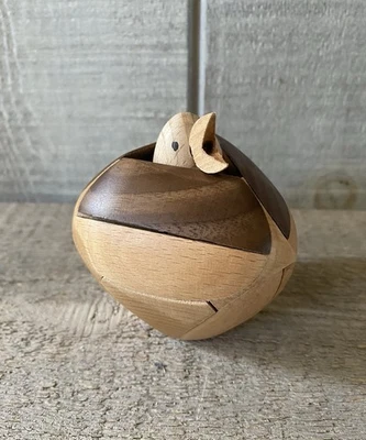 Wooden Puzzle Box Bird In Nest Vladimir Kranoukhov & James Dalgety 2006 - Image 1 of 4