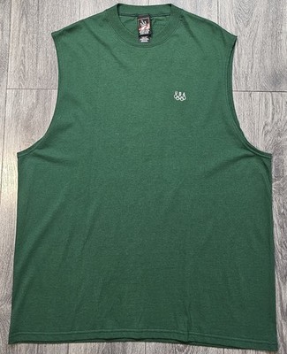 Vintage Jcpenney USA Olympics Embroidered Sleeveless Shirt Forest Green Men's XL