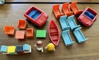 Vintage Playskool Lot- 6 Figures, Rescue Bunks, Cars, Furniture