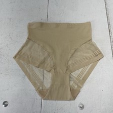 Beige High Waisted Anti Slip Tummy Control Brief Underwear Women's Size Medium