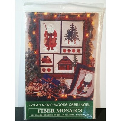 Fiber Mosaics 87801 Northwoods Cabin Noel Rustic Woodland Santa Quilt Pattern