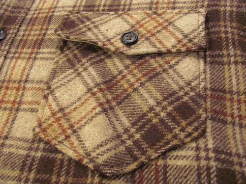 Woolrich Flannel Shirt Mens XL Brown Plaid Wool Vtg 60s Thick Retro Made USA - Picture 3 of 19
