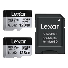 Lexar Tarjeta Micro SD 128 GB Silver Plus Paquete de 2, Tarjeta de Memoria Micro