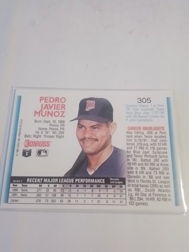 Pedro Munoz Bassebal Card Nuber #305 #6 - Picture 2 of 5