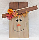 Handmade Scarecrow Fall Autumn Halloween Decoration Wood