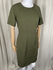 Whistles green embossed short sleede dress UK 8