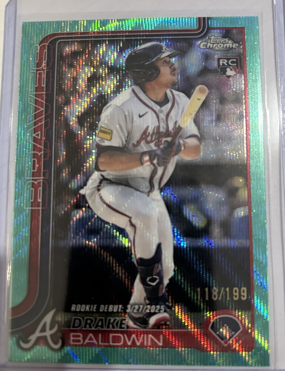 DRAKE BALDWIN 2025 TOPPS CHROME UPDATE ROOKIE DEBUT AQUA A RC /199 Braves