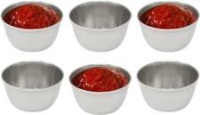 Stainless Steel Ramekins 6pc Small Sauce Pots Cups Condiment Bowls Serving Dish