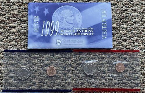 1990 1996 1997 1998 1999 Unc. Annual US Mint Sets, 1999 Susan B Anthony Mint Set - Picture 10 of 10