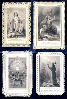 (125827) Image pieuse canivet santino merlettato holy card lace: Lot de 4