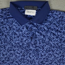 G/FORE Polo Shirt Mens Size Small Blue Floral Golf Short Sleeve