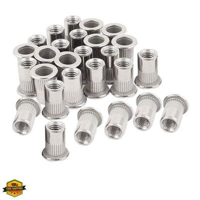 40pcs M6 Rivet Nuts Stainless Steel Threaded Rivet Insert Nuts Rivnuts Nutser...