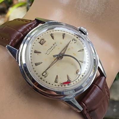 Vintage WITTNAUER men's automatic watch Rocket second hand 1950s