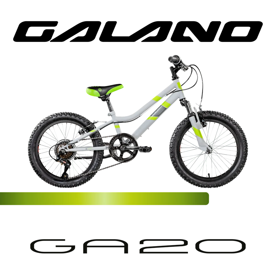 Galano GA20 Kinderfahrrad 18" Jungen Mädchen Kinderrad Galano 7s grau/grün 22 cm - Bild 2 von 4