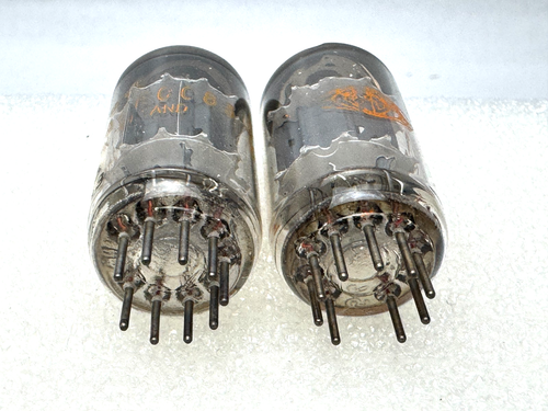 Amperex Bugle Boy 12AX7A /ECC83 Matched Pair Ribbed Plate. Holland. Excellent - Picture 7 of 9