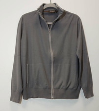 Loro piana womens large full zip sweater gray cashmere made in Italy