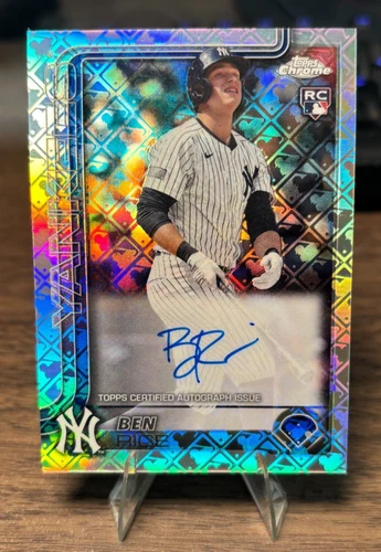 2025 Topps Chrome LogoFractor Ben Rice RC On Card Auto Yankees