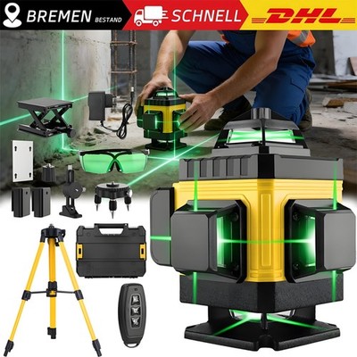 16 Line Laser Level 360° 4D Kreuzlinienlaser Kit Selbstnivellierend Wasserwaage
