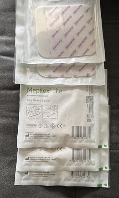 Mepilex Lite 4 X4 wound Dressing Lot Of 5 packs New care safetac