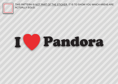 I LOVE PANDORA Sticker Die Cut Decal Avatar - Foto 1 di 1