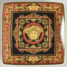 VERSACE   BY ROSENTHAL, GERMANY  "MEDUSA" CANAPE DISH, 4 3/4 INCH.