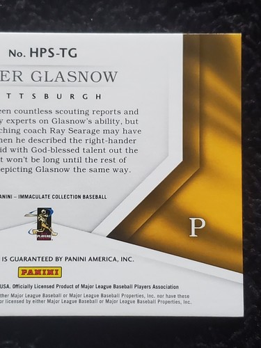 2017 Panini Immaculate Tyler Glasnow RC Autograph Rookie Card 6/25 LA DODGERS  - Picture 5 of 6