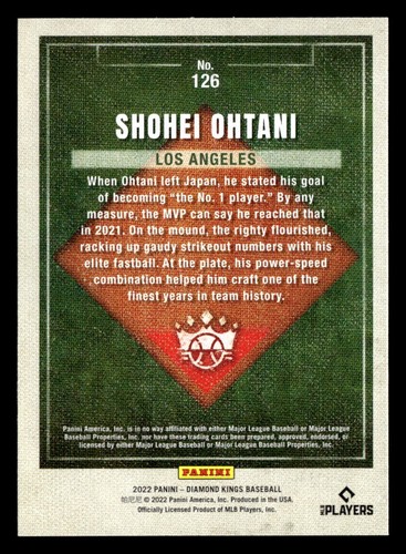 2022 Panini Diamond Kings #126 Shohei Ohtani - Picture 2 of 2