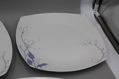 Set of 5 Mikasa Autumn Frost Large Dinner Plate KN209 Gourmet 10.5" Blue White - Picture 4 of 9
