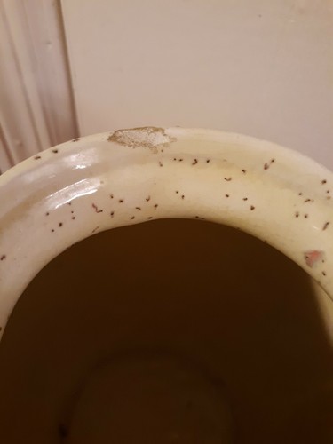 Hermoso jarrón de porcelana estilo goteo firmado - Imagen 5 de 7