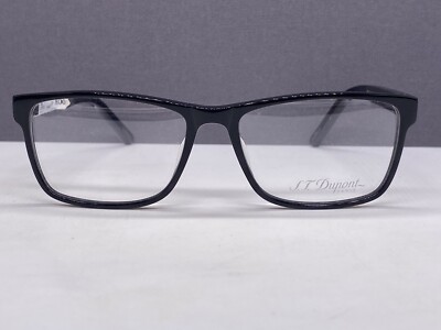 St. Dupont Brille Herren Schwarz Rechteckig Vollrand Groß XL DP 5001