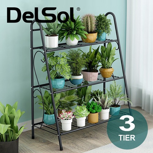 DelSol Plant Stand Metal Flower Pots Holder Indoor Display Rack Corner Outdoor - Picture 40 of 51