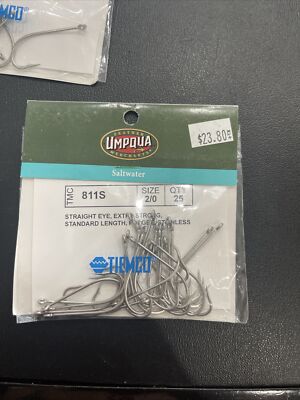 Umpqua Tiemco Saltwater Hooks TMC 811S Size 2/0 Qty 25 New In Package