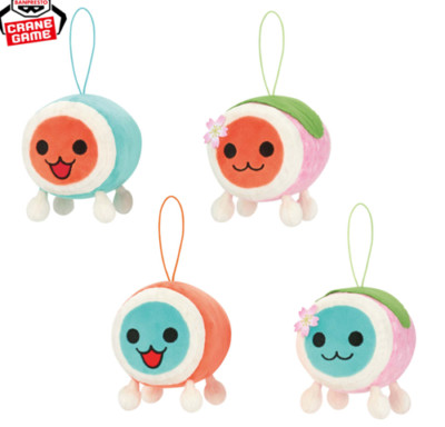 Taiko no Tatsujin Plush Mascot set of 4 type 12cm cherry blossoms