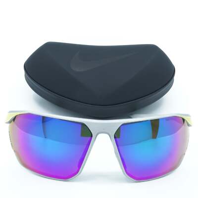 NWT Nike STRATUS-M-DC3407-011 Brushed Silver Shield 76mm Sunglasses NEW NIKE STRATUS M DC3407 011 SILVER GREEN AUTHENTIC  main image 2