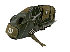 Vintage WILSON Baseball Mitt Fielders Glove Black Leather 12  " AO3RB15B5125