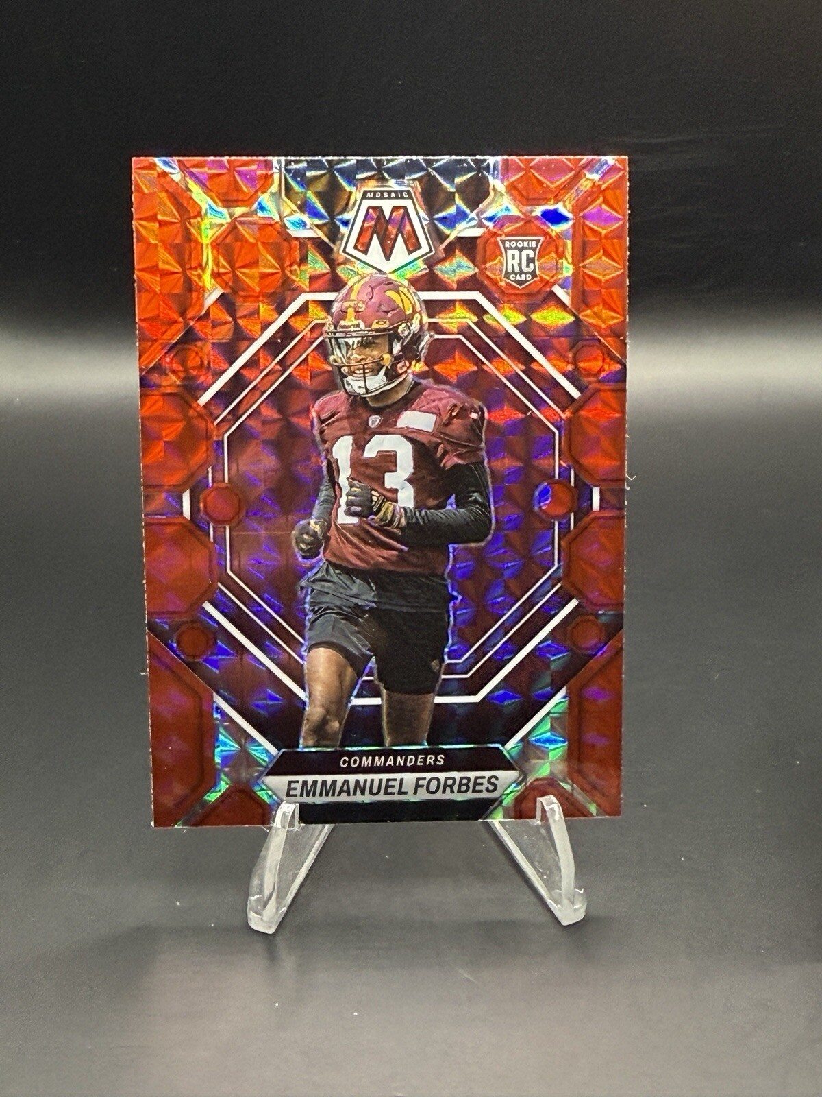EMMANUEL FORBES RC - 2023 Panini Mosaic #319 MOSAIC RED PRIZM - COMMANDERS