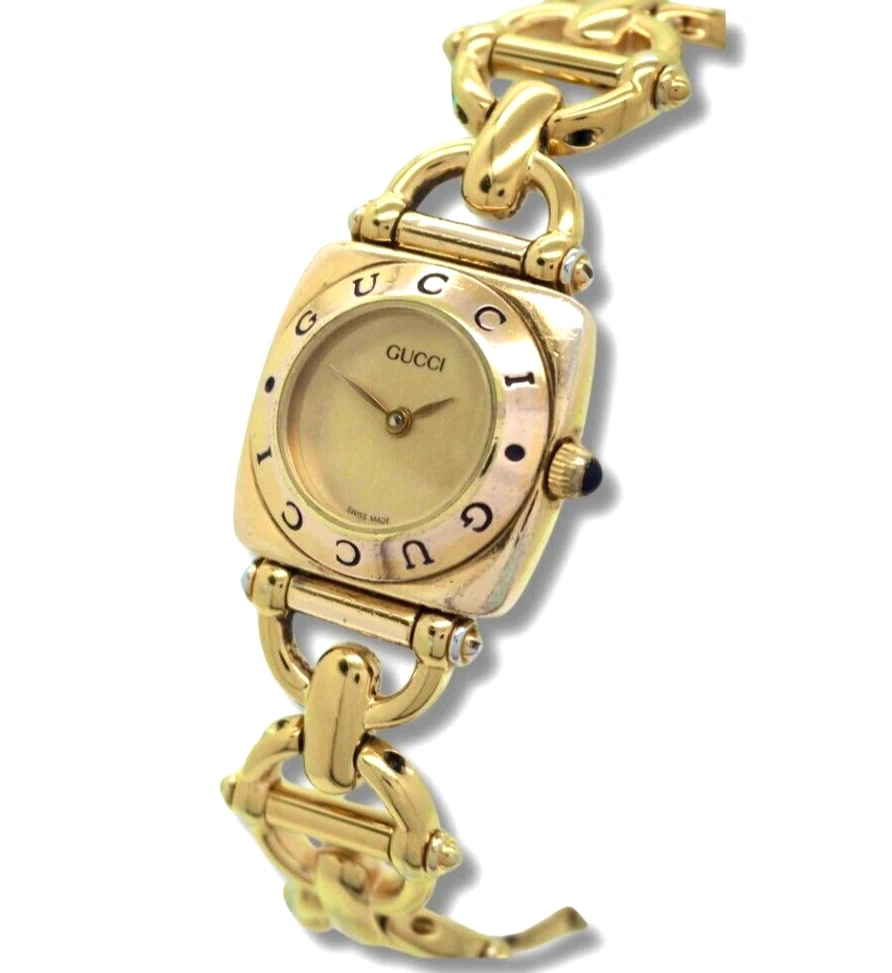 Montre bracelet GUCCI 6400L Horsebit dorée PILE NEUVE du Japon BNB