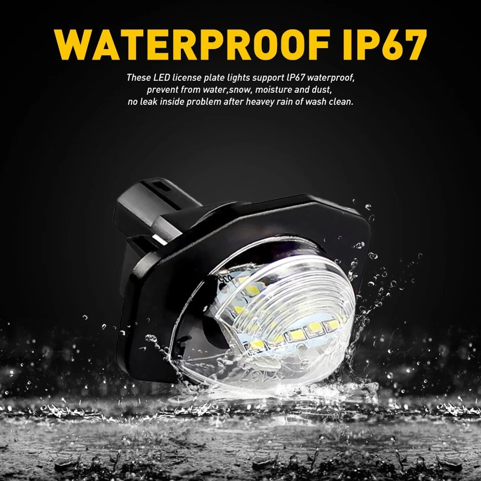 For 2009-2013 Toyota Corolla 6000K 18-SMD LED White Plate License Lights Lamps A - Image 3 of 4