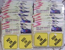 NEW-PET CAR SAFETY SIGNS "PET ON BOARD" & "DOG ON BOARD"-126 (63x2)-SUCTION CAPS