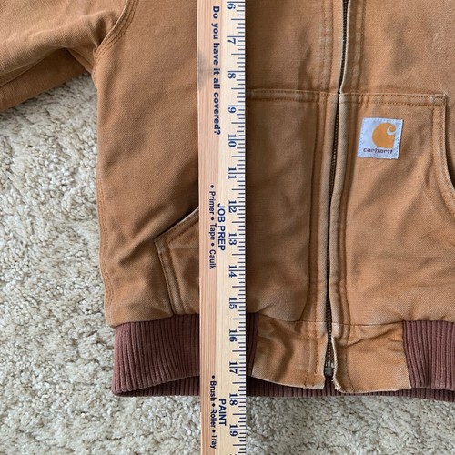 Carhartt Kid Quilted Jacket with Hood Hooded XS Size 6 Brown - Picture 4 of 8