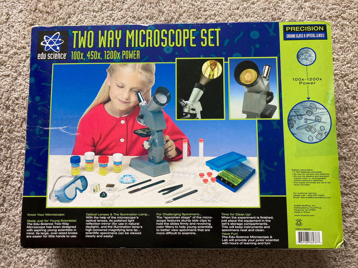 Two Way Microscope Set Edu Science 100x,300x,1000x power ages 10+