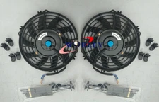 2X 10" Universal Slim Fan Push Pull Electric Radiator Cooling 12V Mount Kit
