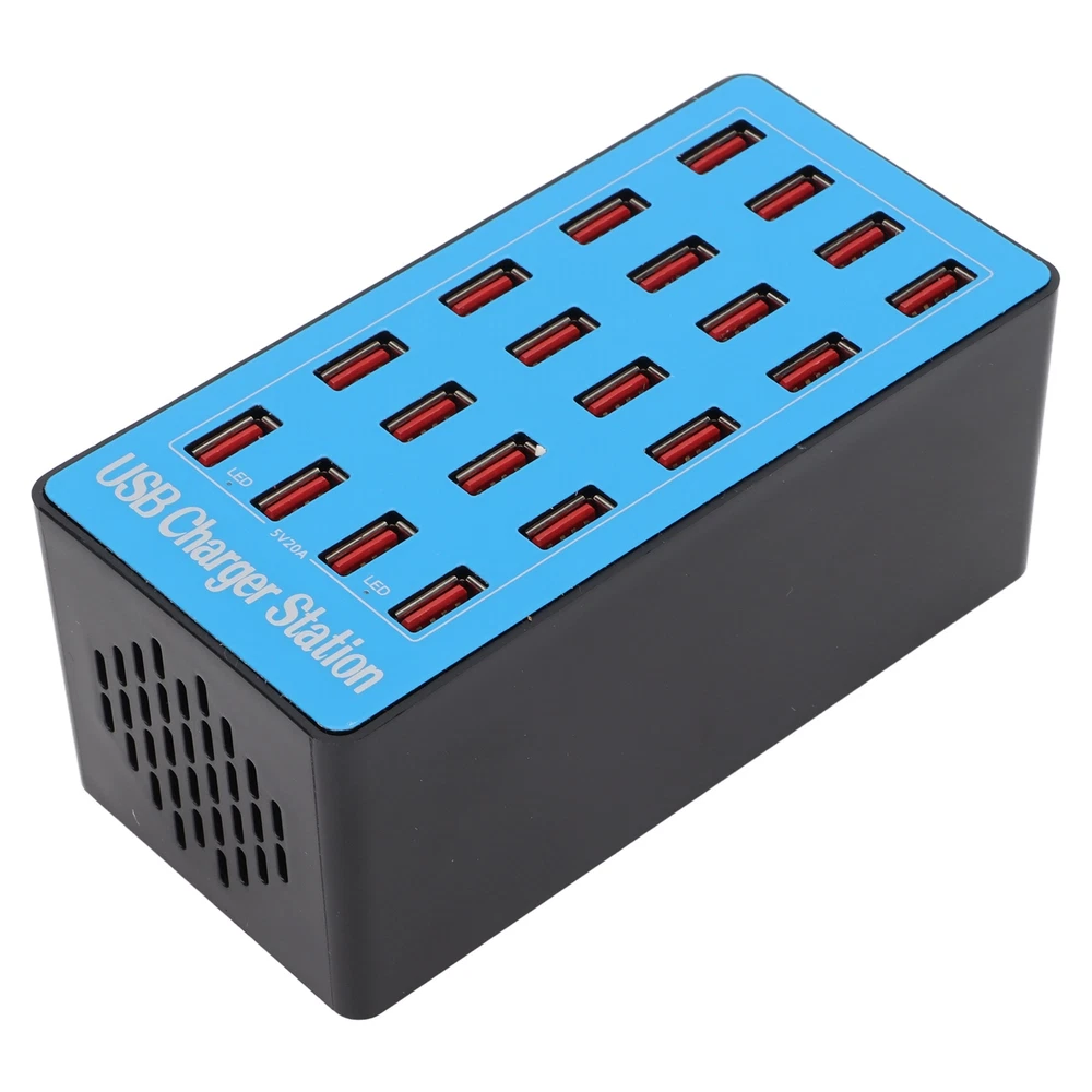 WLXA5+ 100W 20-Port USB Fast Charging Station Wall Power Adapter