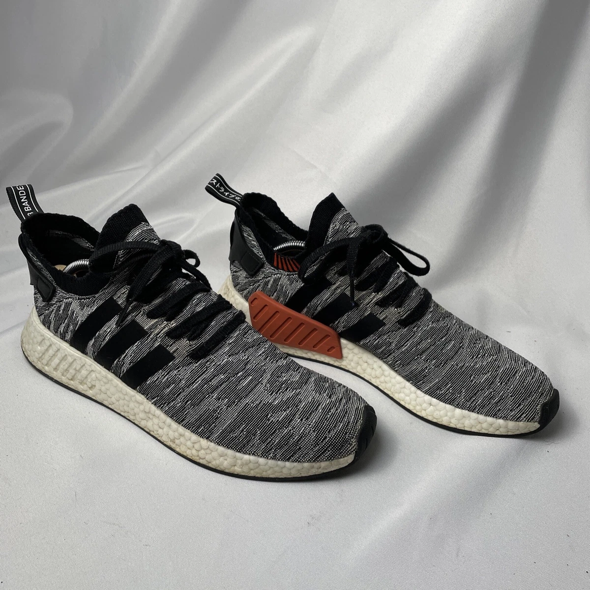 Facilitar Positivo Morgue Adidas NMD R2 PK Camo Glitch Black White Orange BY9409 Mens Boost Sz 13 |  eBay