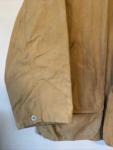 Vintage 60’s Black Sheep Flannel Insulated Canvas Hunting Jacket W/ Game Pouch - Picture 8 of 21
