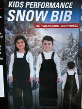 Gerry Kids Performance Snow Bib With Adjustable Suspenders Size 3T Black New WT