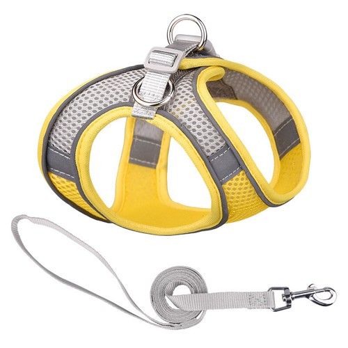 Cat Dog Pet Mesh Breathe Harness Adjustable Control Vest Dogs Reflective Leash - Picture 5 of 10
