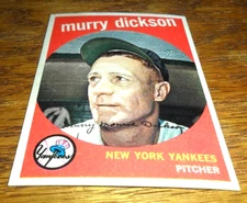 1959 Venezuelan Topps Murry Dickson #23 New York Yankees BENCO VENEZUELA EX MINT