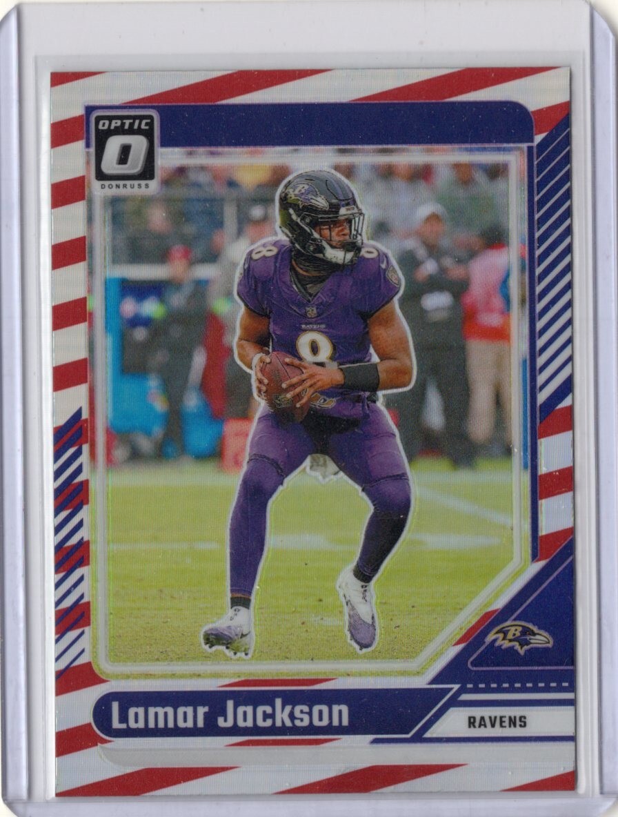 2024 Donruss Optic Lamar Jackson Freedom Prizm SSP Baltimore Ravens #13