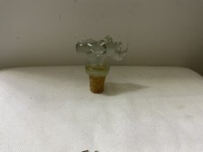 Clear Glass Rhinoceros Figure On Cork Bottle Stopper,wine Stopper